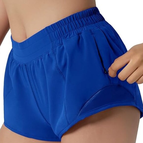 AUREFIN Women's Running Lightweight Workout Active Gym Short Shorts Sz XS Blue - Picture 7 of 12